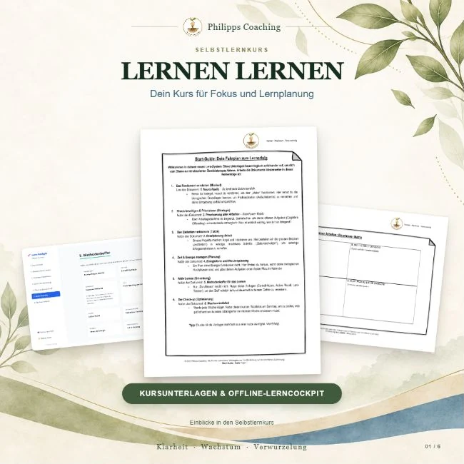 Titelbild des Selbstlernkurses Lernen lernen mit Offline-Lerncockpit